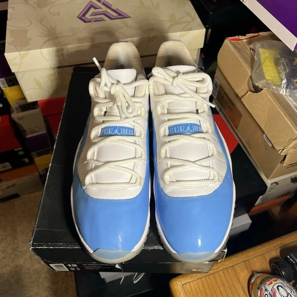 Air Jordan Retro 11 Low UNC White Blue Sneakers